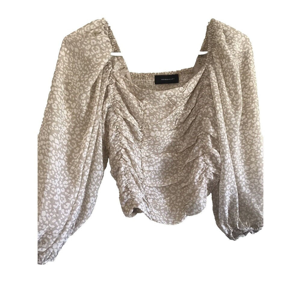 Rosebullet Ruched front 3/4 Puff Sleve Top Size 10 100% Polyester